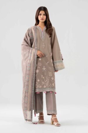 3 Piece - Printed Embroidered Suit - 42602151