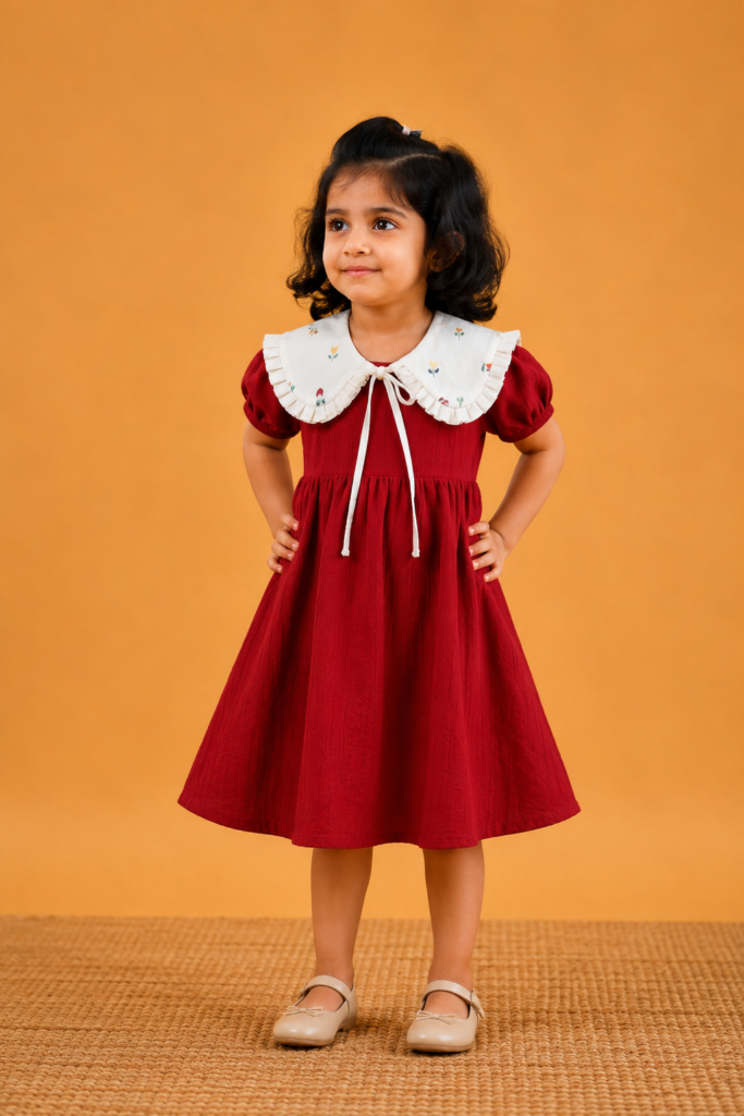 Exp – Ss – Crimson Bloom Dress by Tamara Chennai, South Asian ethnic wear