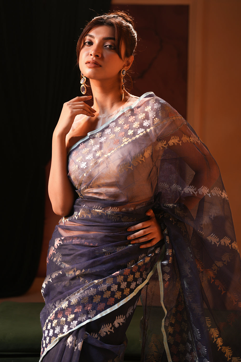 Belwari Jamdani Saree by Blucheez, South Asian ethnic wear