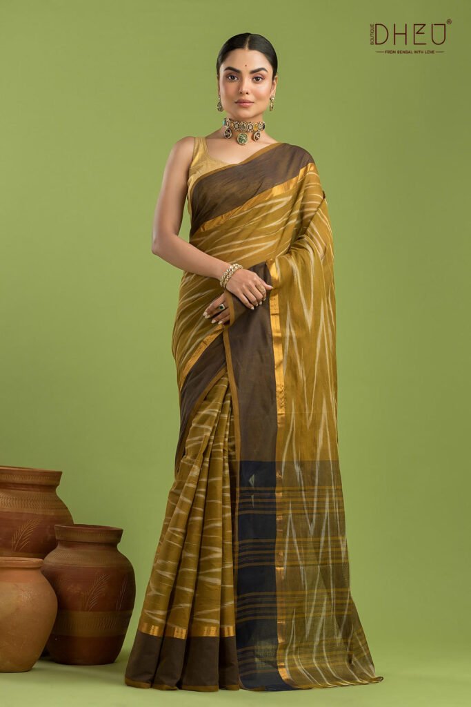 Exclusive Ikkat Cotton Saree by Dheu, South Asian ethnic wear