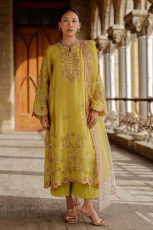 Ss26dl-0354 Yellow 3pcs by dhanak, South Asian ethnic wear
