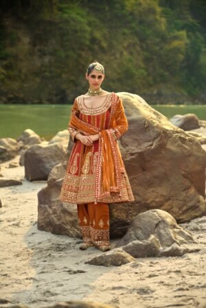 Copper Amber Sharara Set