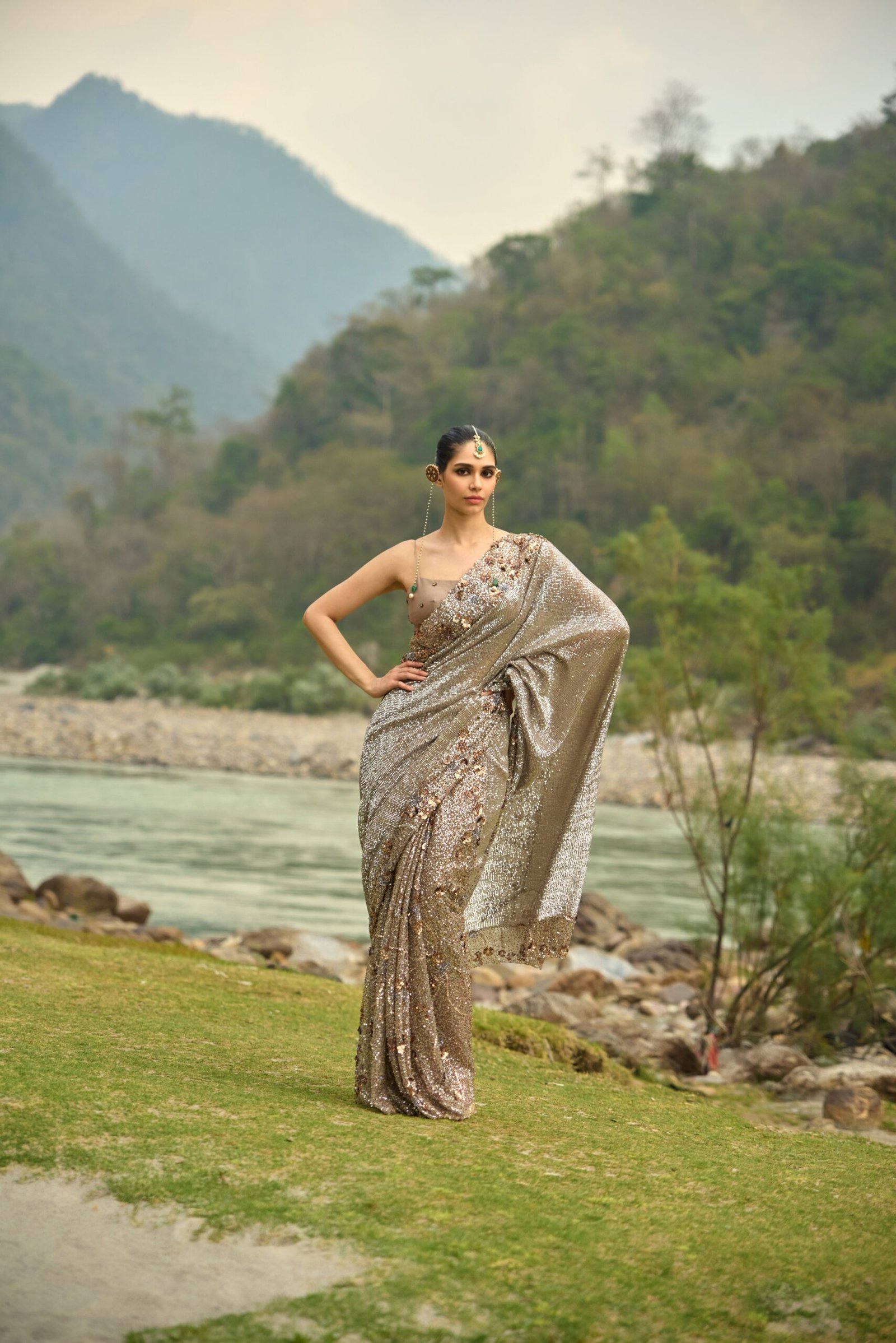 Aureum Sequin Saree Set by Bombay Selections, South Asian ethnic wear