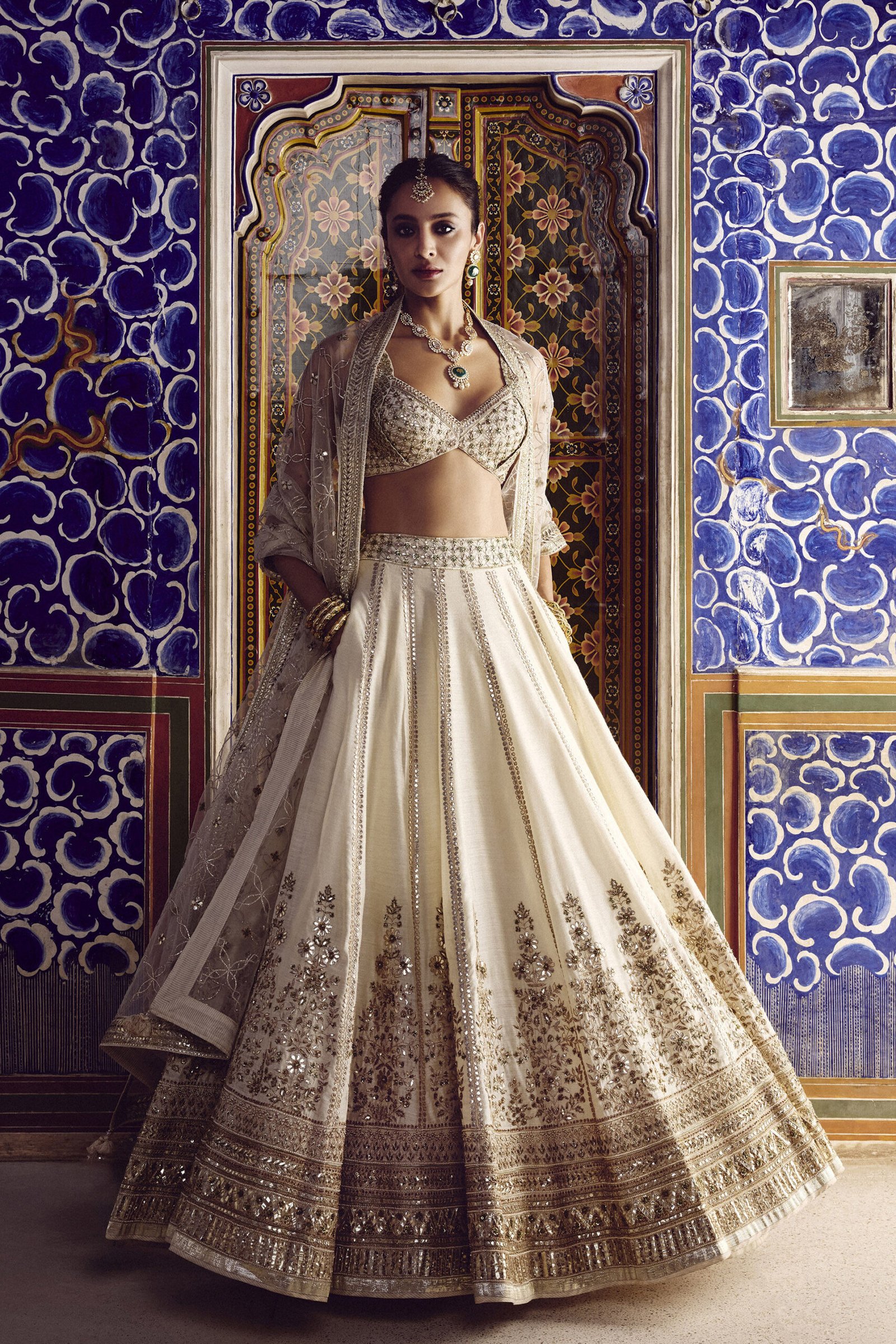 Nalika Gota Patti Silk Lehenga Set – Ivory by Anita Dongre, South Asian ethnic wear