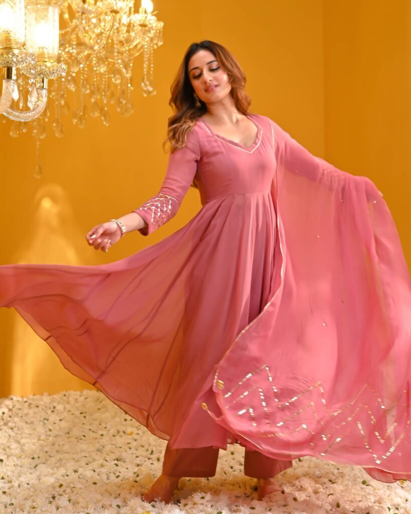 Ojasvi Georgette Suit Set by Bunaai, South Asian ethnic wear