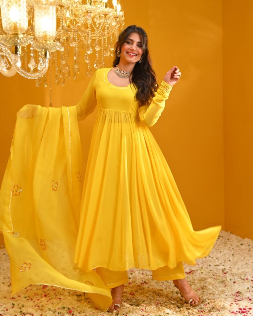 Gauri Georgette Suit Set by Bunaai, South Asian ethnic wear