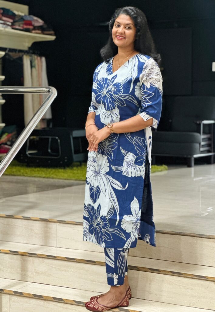 Floral Printed Pattern Cotton Kurta Set | Vsi195 by Aham, South Asian ethnic wear