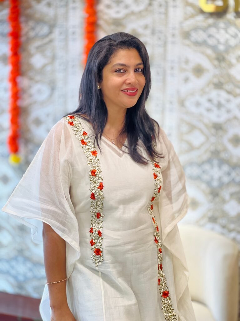 Kanakamulla Embroidered Kaftan Fabric ( Unstitched ) | Dn810 by Aham, South Asian ethnic wear