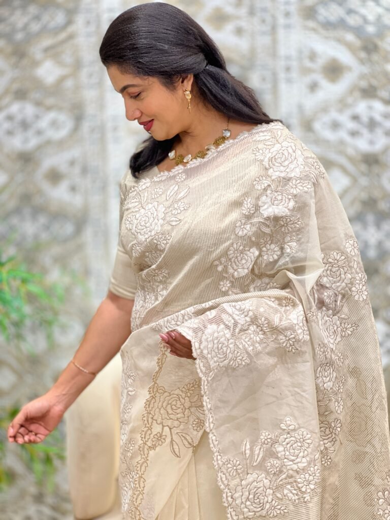 Banarasi Line Woven Viscose Organza Saree | Mm631 by Aham, South Asian ethnic wear