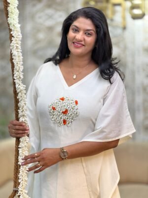 Kanakamulla Embroidered Kaftan Fabric ( Unstitched ) | Okm107
