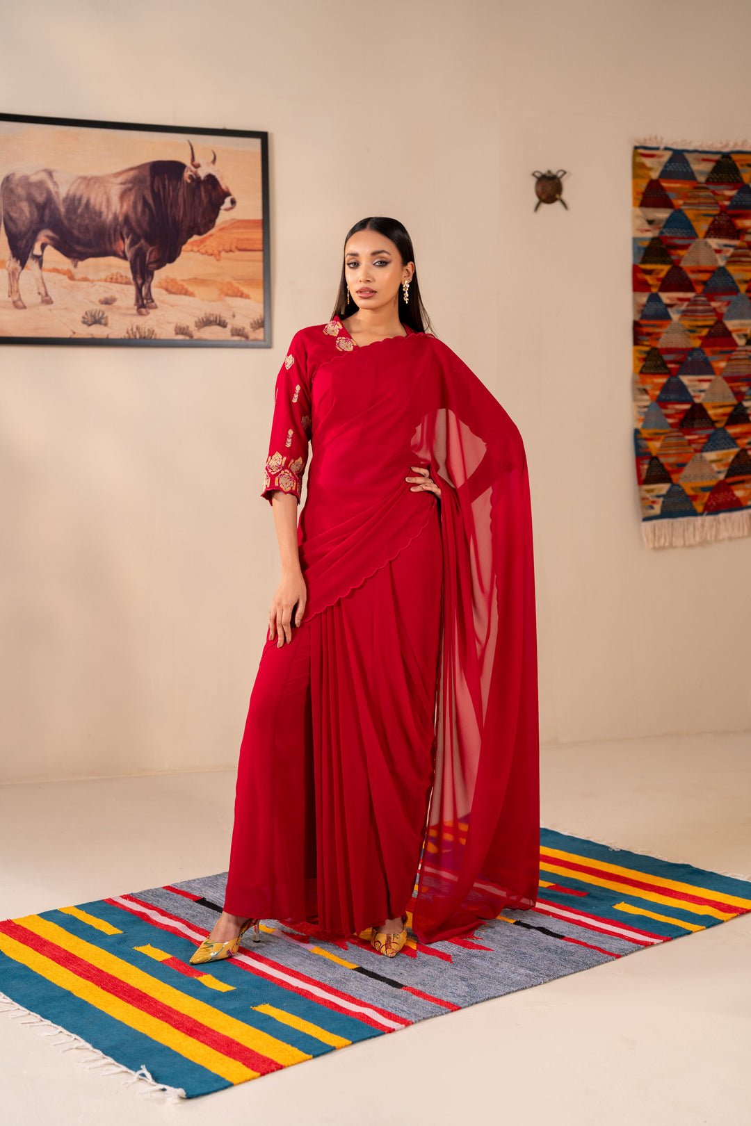 Women’S Pant Saree by Klubhaus, South Asian ethnic wear