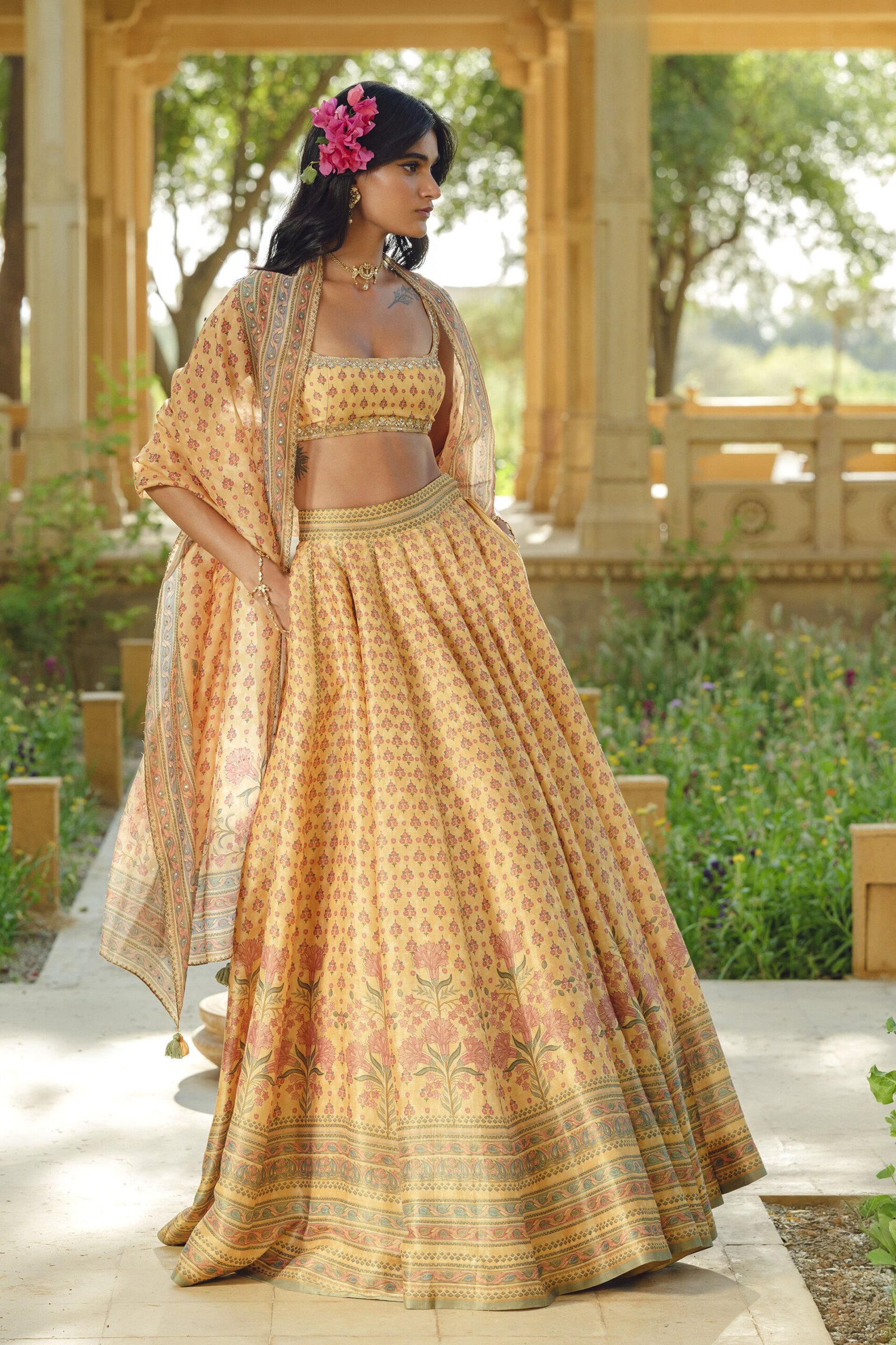 Damaris Lehenga Set – Mustard by Anita Dongre, South Asian ethnic wear