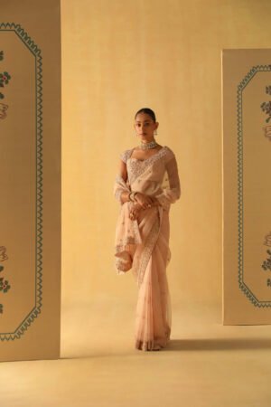 Maliha – Rosepink Saree Set by Sheetal Batra, South Asian ethnic wear