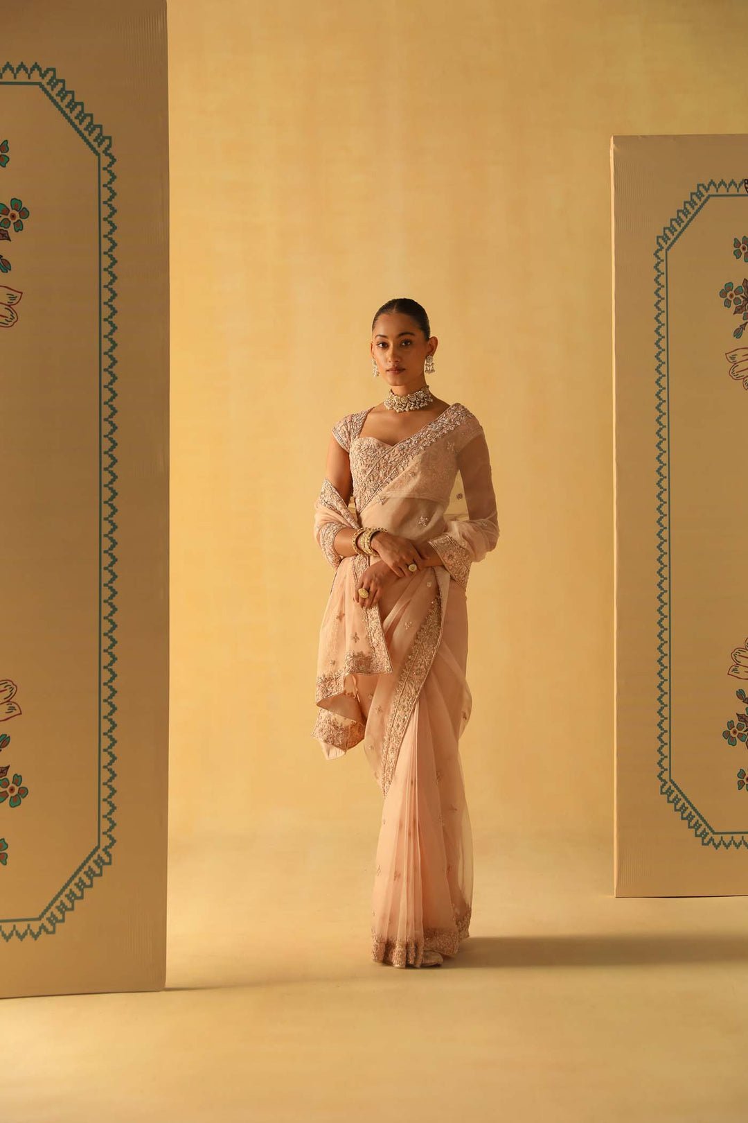 Maliha – Rosepink Saree Set by Sheetal Batra, South Asian ethnic wear