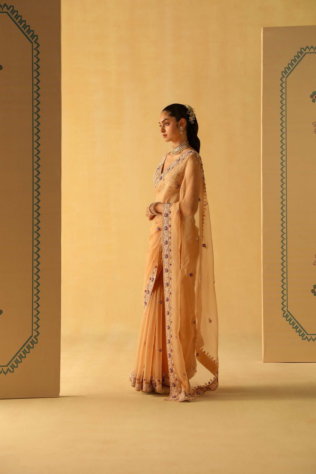 Hannah – Gold Saree Set by Sheetal Batra, South Asian ethnic wear