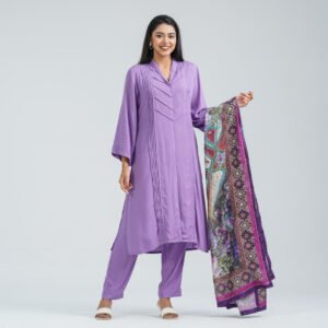 Women’s Lavender Viscose Three Piece Set