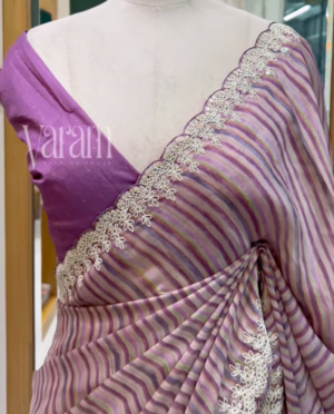 Whispering Stripes – Premium Georgette Saree by Varam Fashion House, South Asian ethnic wear