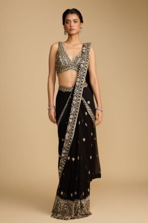 Raven Black Classic Pre Stitched Saree S… by Seasons India, South Asian ethnic wear