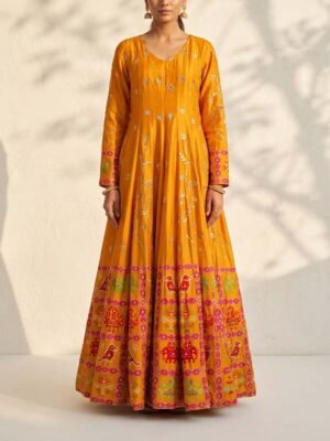 Mustard Vasansi Silk Highlighted Gown