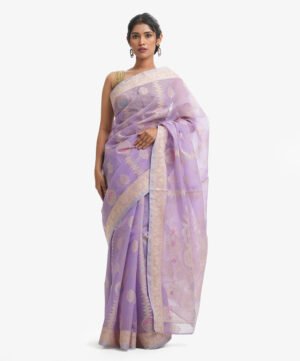Lavender Half-Silk Saree