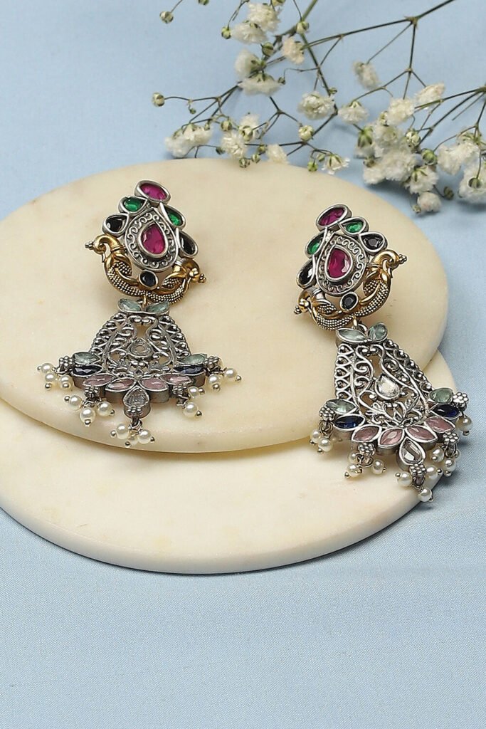 Multicolor Brass Earrings by Biba, South Asian ethnic wear