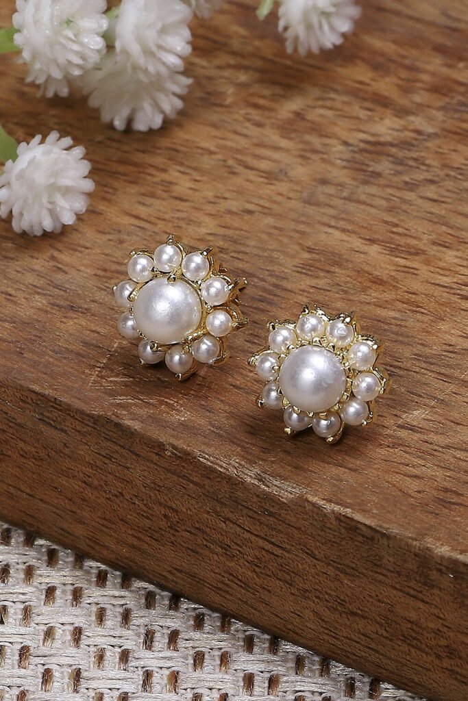 Pearl Embellished Earrings by Biba, South Asian ethnic wear