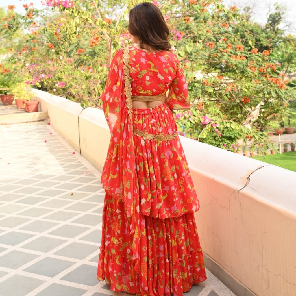 Bunai Nargis Floral Draped Saree by Bunaai, South Asian ethnic wear