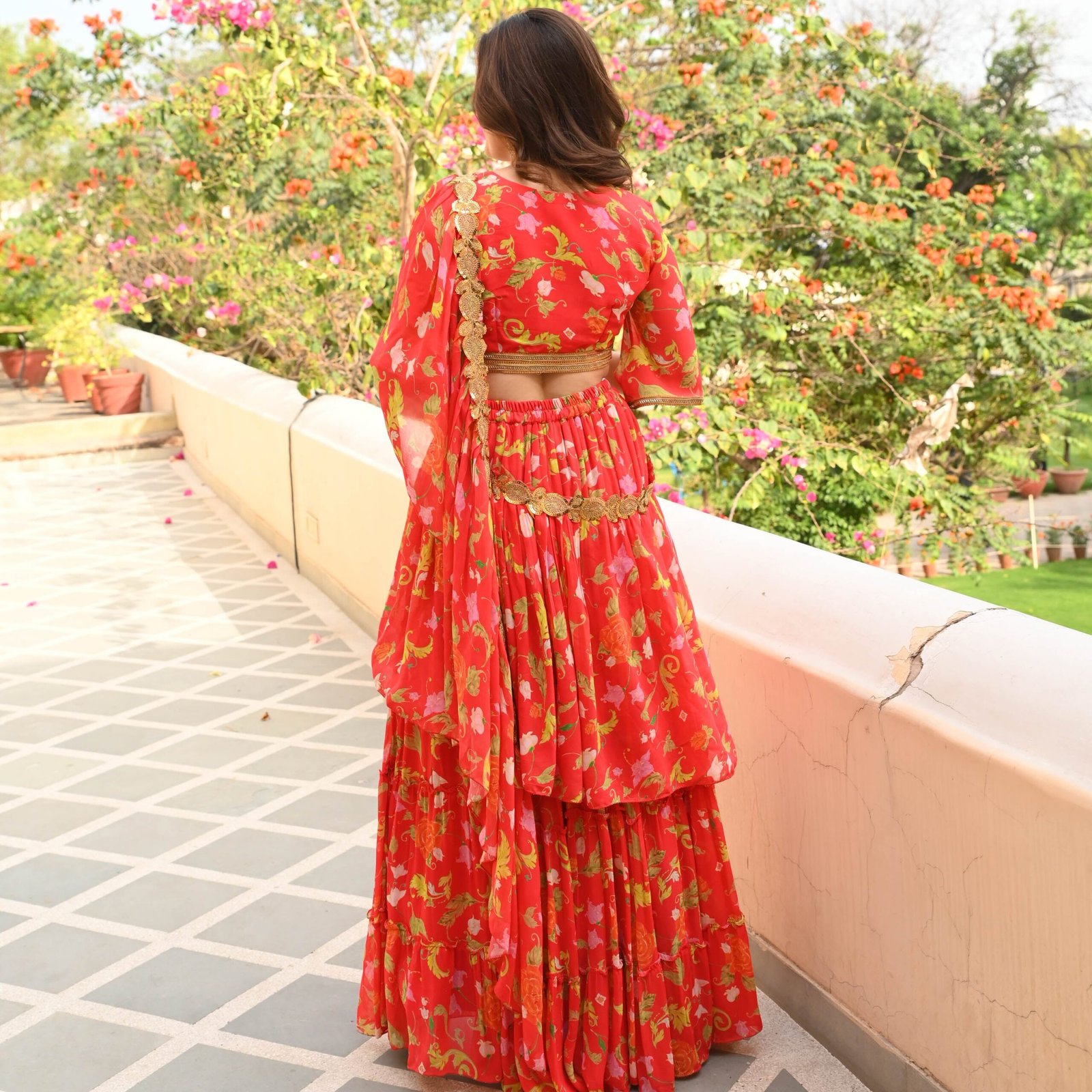 Bunai Nargis Floral Draped Saree by Bunaai, South Asian ethnic wear