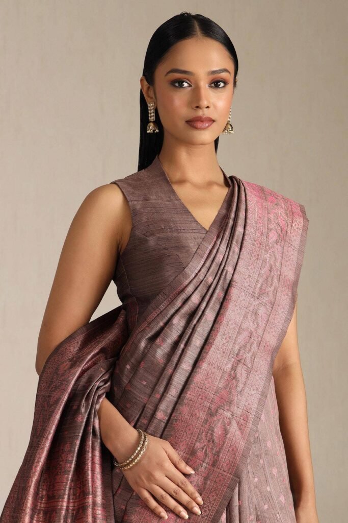 Earth Tussar Woven Design Saree by Soch, South Asian ethnic wear