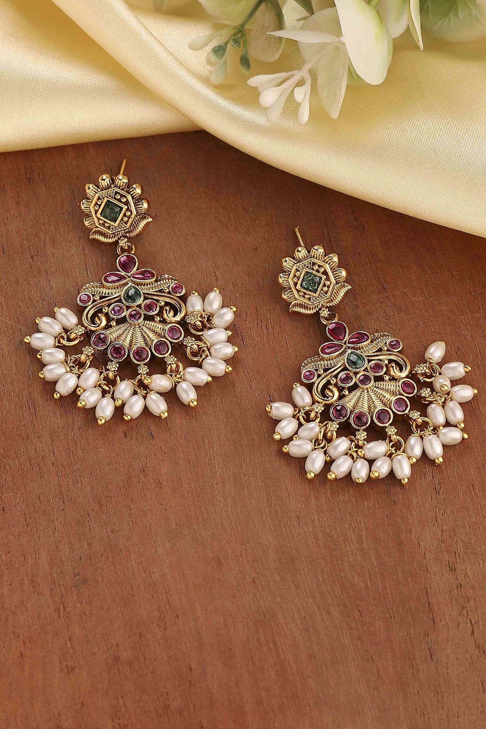 Multicolour Textured Earrings by Biba, South Asian ethnic wear