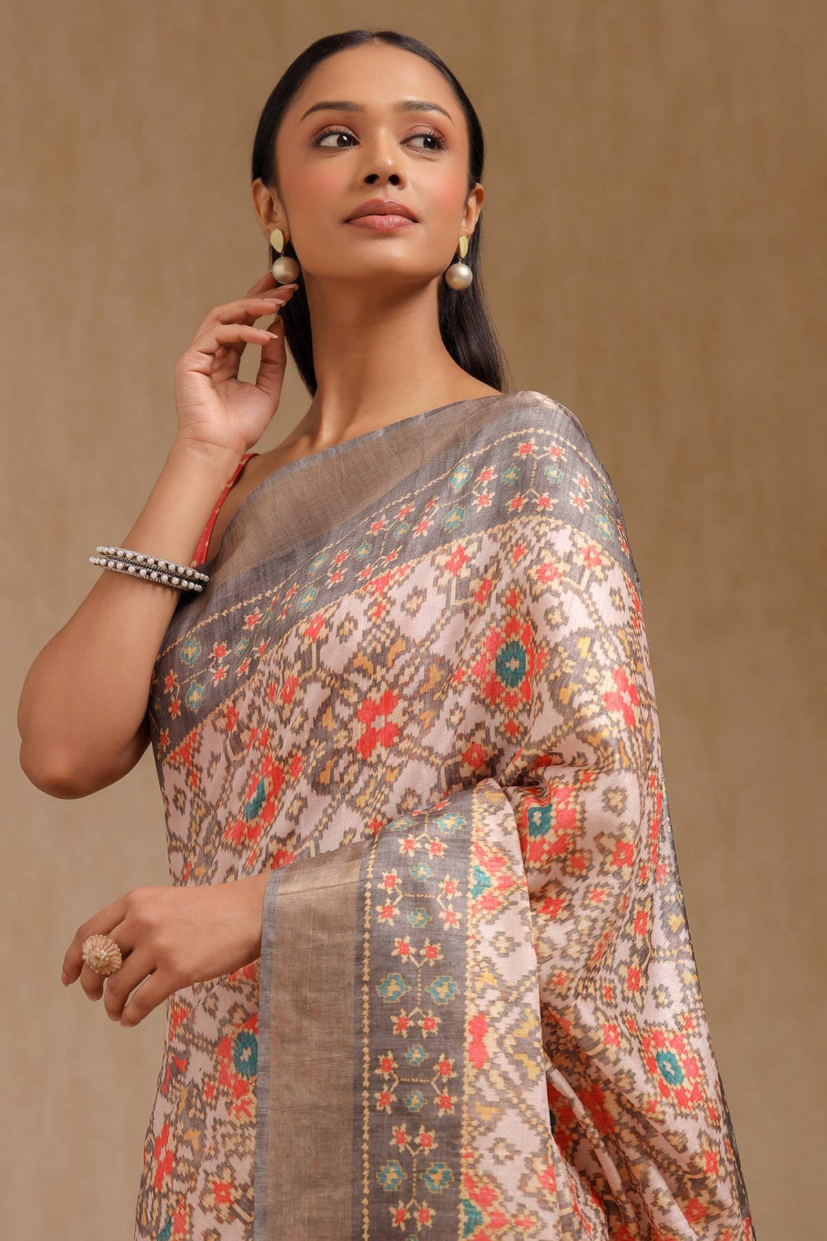 Multicolour Art Silk Pochampally Saree by Soch, South Asian ethnic wear