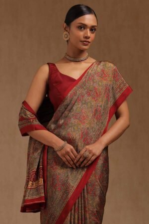 Multicolour Crepe Floral Print Saree by Soch, South Asian ethnic wear