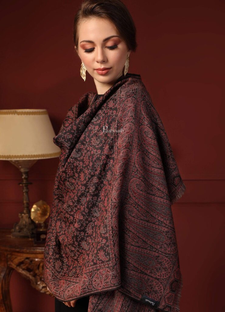 Womens Ethnic Weave Stole Fine Wool by Pashtush, South Asian ethnic wear