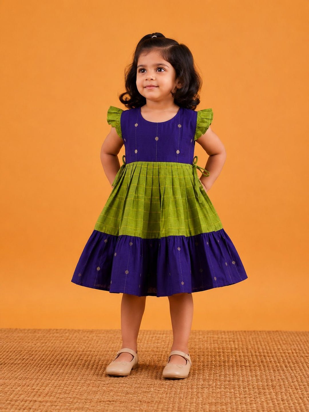 Exp - Ss - Green Violet Frock